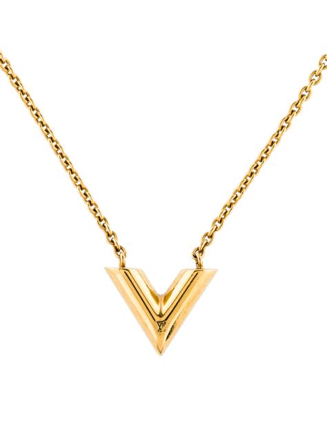 louis vuitton v necklace gold|Louis Vuitton v necklace price.